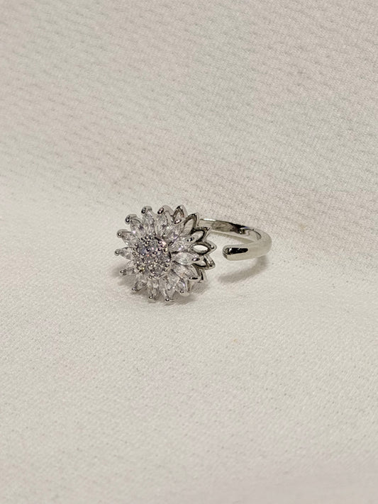 Sunflower stone Silver Plated Ring