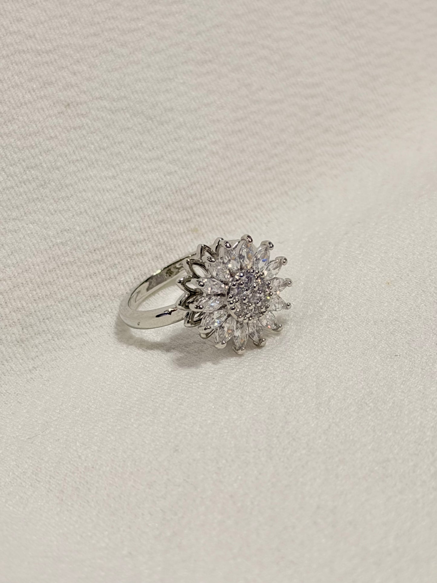Sunflower stone Silver Plated Ring