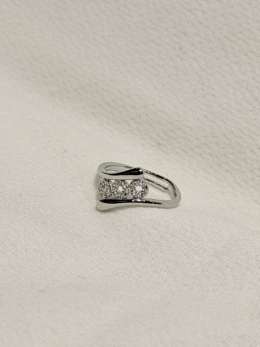 Three Embedded Stones Ring