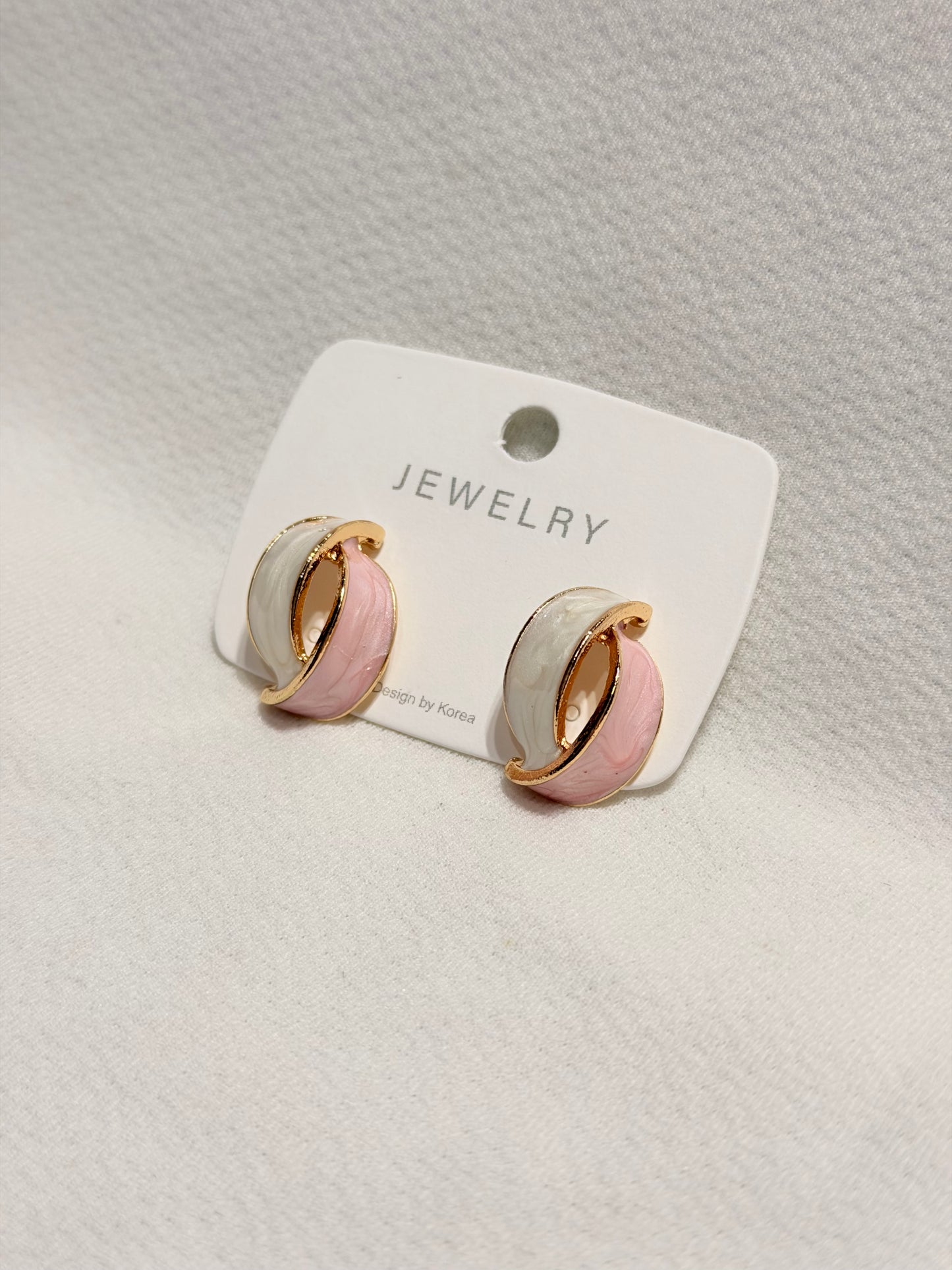 Enamel Arc Stud Earring