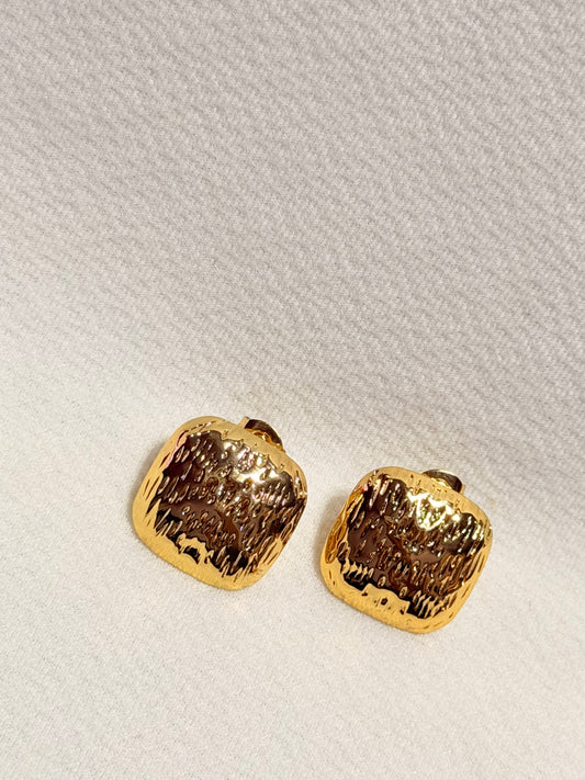 Hammered Texture Square Stud Earring