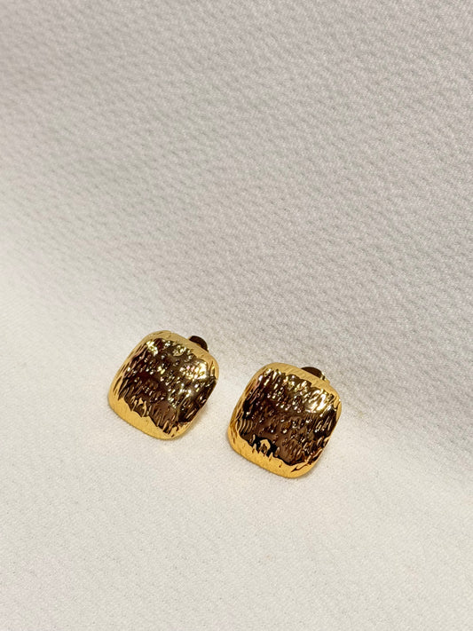 Hammered Texture Square Stud Earring