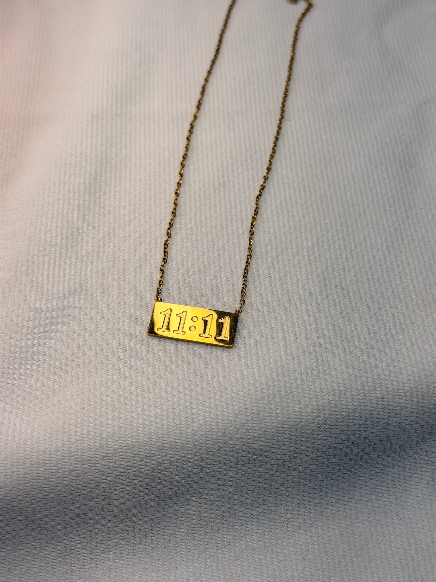 11:11 Angel number 18k Gold Plated Stainless Steel Anti Tarnish Chain Pendant